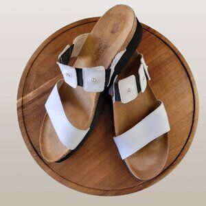NAOT Ashley Comfy Romantic White Leather and Rhinestone Bling Sandals-EU42/US 11
